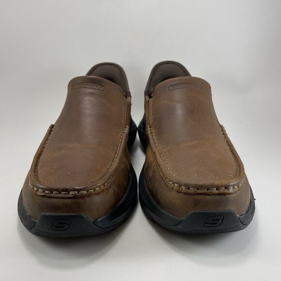 Skechers Slip-ins Parson Oswin Leather Shoes Brown Mens Size 10.5 WW Extra Wide main image 6